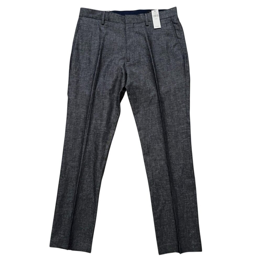 Banana Republic Pants Mens 31x30 Tailored Slim Fit Linen Cotton Gray NEW $110
